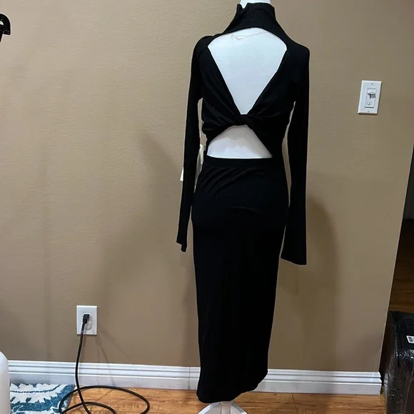 Enza Costa Twist Back long Sleeve Rib Dress - Picture 4 of 9
